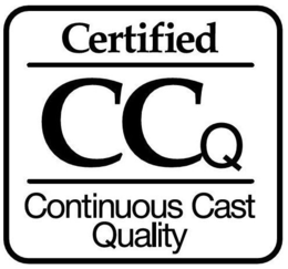 CERTIFIED CCQ CONTINUOUS CAST QUALITY trademark