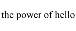 THE POWER OF HELLO trademark