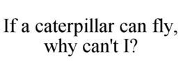 IF A CATERPILLAR CAN FLY ... WHY CAN'T I? trademark