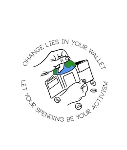 CHANGE LIES IN YOUR WALLET LET YOUR SPENDING BE YOUR ACTIVISM 10¢ 25¢ trademark