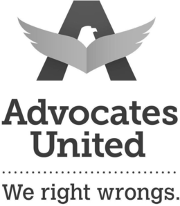 A ADVOCATES UNITED WE RIGHT WRONGS. trademark