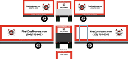 FIRST DUE MOVERS MOVING DELIVERY FIREFIGHTER OWNED AND OPERATED (206) 755-6053 trademark
