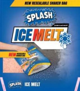 NEW RESEALABE SHAKER BAG SPLASH JUST SHAKE IT ON AND IT MELTS OFF! ICE MELT NEW RESEALABLE SHAKER BAG SPLASH ICE MELT trademark