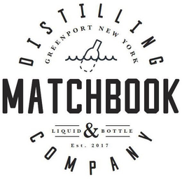 MATCHBOOK DISTILLING COMPANY GREENPORT NEW YORK LIQUID & BOTTLE EST. 2017 trademark
