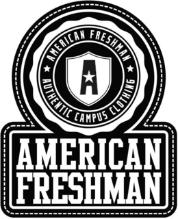 A AMERICAN FRESHMAN AUTHENTIC CAMPUS CLOTHING AMERICAN FRESHMAN trademark