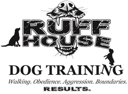 RUFF HOUSE DOG TRAINING WALKING. OBEDIENCE. AGGRESSION. BOUNDARIES. RESULTS. trademark