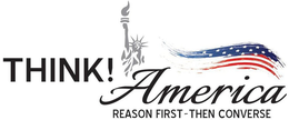 THINK! AMERICA REASON FIRST - THEN CONVERSE trademark