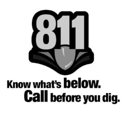 811 KNOW WHAT'S BELOW. CALL BEFORE YOU DIG. trademark