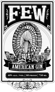 FEW AMERICAN GIN DISTILLED FROM GRAIN SMALL-BATCH SPIRIT 40% ALC./VOL. 80 PROOF 750 ML trademark