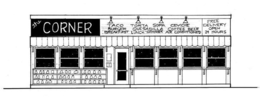 THE CORNER TACO BURGER BREAKFAST TORTA QUESADILLA LUNCH DINNER CEVICHE COFFEE BEER AIR CONDITIONED FREE DELIVERY OPEN 24 HOURS trademark