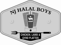 NJ HALAL BOYS CHICKEN, LAMB & GYRO PLATTER trademark