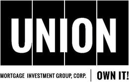 UNION MORTGAGE INVESTMENT GROUP, CORP. OWN IT! trademark
