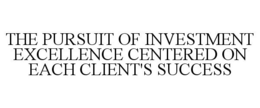 THE PURSUIT OF INVESTMENT EXCELLENCE CENTERED ON EACH CLIENT'S SUCCESS trademark