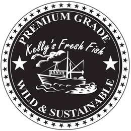 PREMIUM GRADE WILD & SUSTAINABLE KELLY'S FRESH FISH trademark