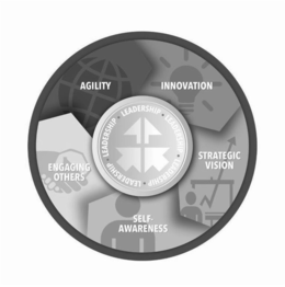 AGILITY INNOVATION STRATEGIC VISION SELF-AWARENESS ENGAGING OTHERS · LEADERSHIP · trademark
