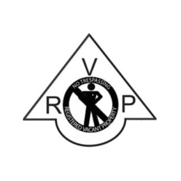 R V P NO TRESPASSING REGISTERED VACANT PROPERTY trademark