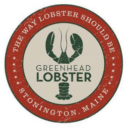 GREENHEAD LOBSTER THE WAY LOBSTER SHOULD BE STONINGTON, MAINE trademark