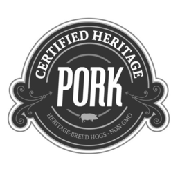 CERTIFIED HERITAGE PORK HERITAGE-BREED HOGS NON-GMO trademark