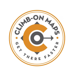 C · CLIMB-ON MAPS · GET THERE FASTER trademark