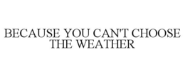 BECAUSE YOU CAN'T CHOOSE THE WEATHER trademark