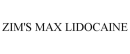 ZIM'S MAX LIDOCAINE trademark