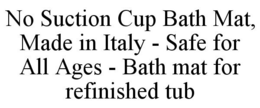 NO SUCTION CUP BATH MAT, SAFE FOR ALL AGES - BATH MAT FOR REFINISHED TUB trademark