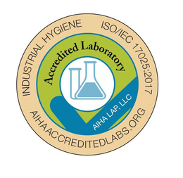 INDUSTRIAL HYGIENE ISO/IEC 17025:2017 AIHAACCREDITEDLABS.ORG ACCREDITED LABORATORY AIHA LAP, LLC trademark