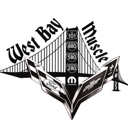 WEST BAY MUSCLE US 101 INTERSTATE 880 INTERSTATE 580 INTERSTATE 280 MOPAR FORD trademark