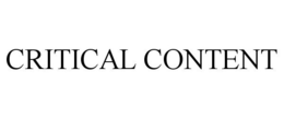 CRITICAL CONTENT trademark