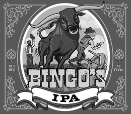 BINGO'S IPA BINGO 81.5 IBU AS FL.OZ trademark
