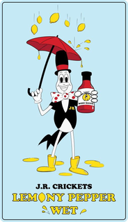 J.R. CRICKETS LEMONY PEPPER WET JR THE ORIGINAL! J.R. CRICKETS WING SAUCE. trademark
