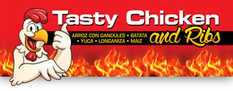 TASTY CHICKEN AND RIBS ARROZ CON GANDULES · BATATA · YUCA · LONGANIZA · MAIZ trademark