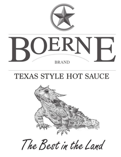 BOERNE BRAND TEXAS STYLE HOT SAUCE THE BEST IN THE LAND trademark