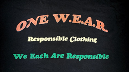 ONE W.E.A.R. RESPONSIBLE CLOTHING WE EACH ARE RESPONSIBLE trademark