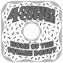 4 CORNERS COFFEE HOME OF THE SQUARE DONUT trademark