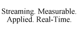 STREAMING. MEASURABLE. APPLIED. REAL-TIME. trademark