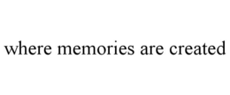 WHERE MEMORIES ARE CREATED trademark