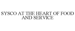 SYSCO AT THE HEART OF FOOD AND SERVICE trademark