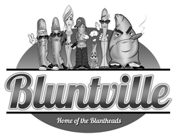 BLUNTVILLE HOME OF THE BLUNTHEADS BLUNT BLUNT-WEAR trademark