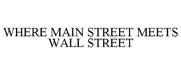 WHERE MAIN STREET MEETS WALL STREET trademark