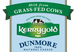 MILK FROM GRASS-FED COWS MILK FROM GRASS-FED COWS KERRYGOLD DUNMORE 100% NATURAL CHEESE trademark