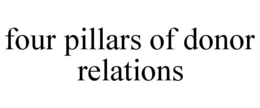 FOUR PILLARS OF DONOR RELATIONS trademark