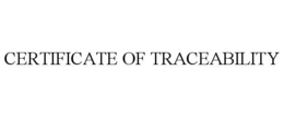 CERTIFICATE OF TRACEABILITY trademark