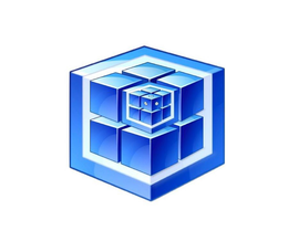THERE ARE NO WORDS, PUNCTUATION OR NUMBERS ON THIS MARK. IT CONSISTS ONLY OF GRAPHIC ELEMENTS. THE MARK CONSISTS OF A CUBIC FIGURE CONTAINING FOUR CUBES STACKED ON FOUR CUBES, WITH THE BACK BOTTOM CUBE HIDDEN. THE TOP FRONT CUBE IS COMPOSED OF EIGHT SMALLER CUBES, WITH THE BACK BOTTOM CUBE HIDDEN, AND THE TOP FRONT CUBE HAVING GEAR FIGURES ON THREE OF ITS FACES. THERE IS A SPECIFIC COLOR SCHEME THAT USES LIGHT, DARK AND ULTRA-DARK SHADES OF BLUE AND HAS WHITE SPACE WITHIN THE GRAPHIC. trademark