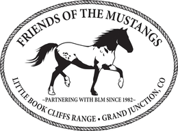 FRIENDS OF THE MUSTANGS PARTNERING WITH BLM SINCE 1982 LITTLE BOOK CLIFFS RANGE GRAND JUNCTION CO trademark