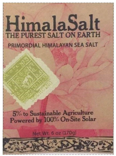 HIMALASALT THE PUREST SALT ON EARTH PRIMORDIAL HIMALAYAN SEA SALT SUSTAINABLE SOURCING 5% TO SUSTAINABLE AGRICULTURE POWERED BY 100% ON-SITE SOLAR trademark