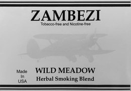 ZAMBEZI TOBACCO-FREE AND NICOTINE-FREE MADE IN USA WILD MEADOW HERBAL SMOKING BLEND trademark