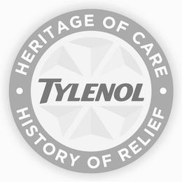 · HERITAGE OF CARE · HISTORY OF RELIEF TYLENOL trademark