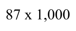 87 X 1,000 trademark