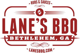 RUBS & SAUCES LANE'S BBQ BETHLEHEM, GA BBQ.COMLANES trademark